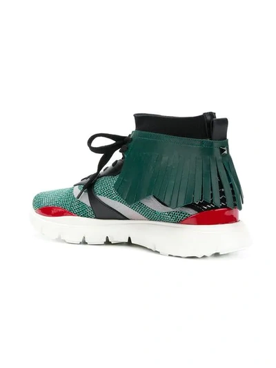 Valentino Heroes Embroidered Sneakers In Green