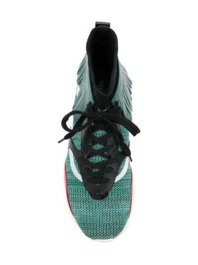 Shop Valentino Heroes Embroidered Sneakers In Green