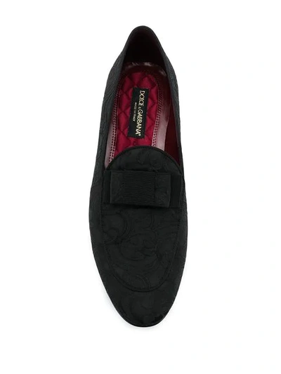 Shop Dolce & Gabbana Baroque Jacquard Loafers In Black