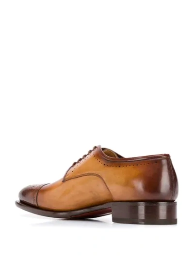 Shop Santoni Classic Oxford Shoes In Brown