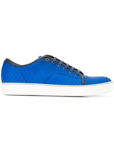 Shop Lanvin Bi-colour Low Top Sneakers In Blue