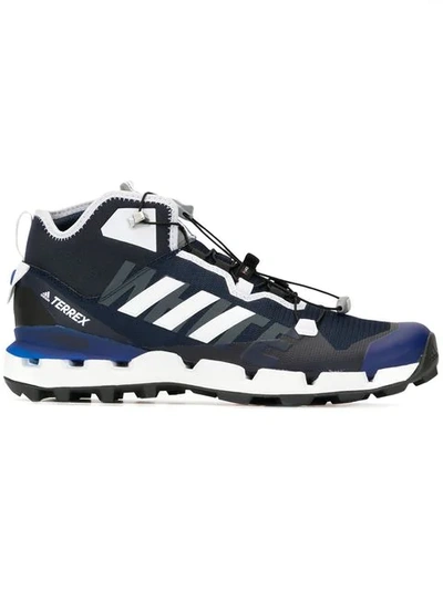 Shop White Mountaineering Lace-up Sneakers In Blue