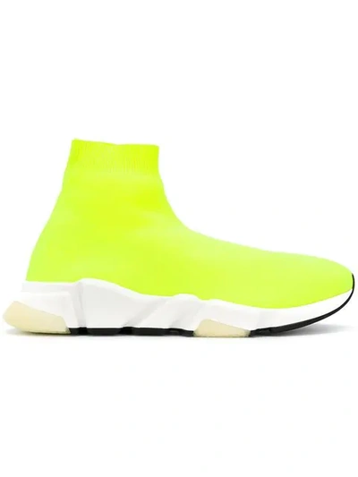 Shop Balenciaga Speed Low Sneakers In Yellow