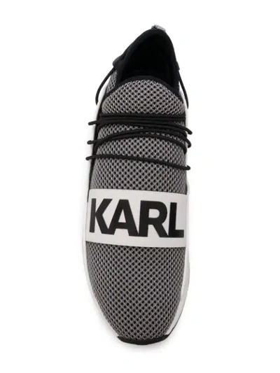 Shop Karl Lagerfeld Vektor Karl Band Trainers In Black