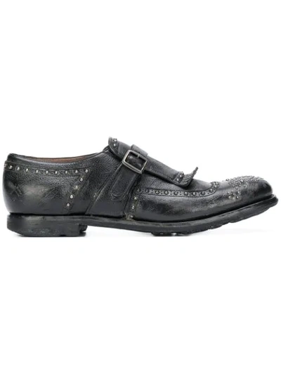 Shop Church's Shanghai Studded Monk Shoes In Black