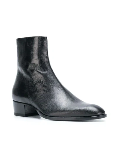 Shop Saint Laurent Wyatt Chelsea Boots In 1013 Black