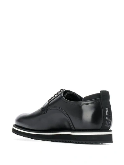 Shop Karl Lagerfeld Contrast-sole Derby Shoes In Black