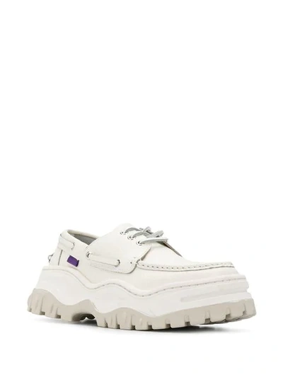 Eytys Mykonos Exaggerated-sole Leather Deck Shoes In White | ModeSens