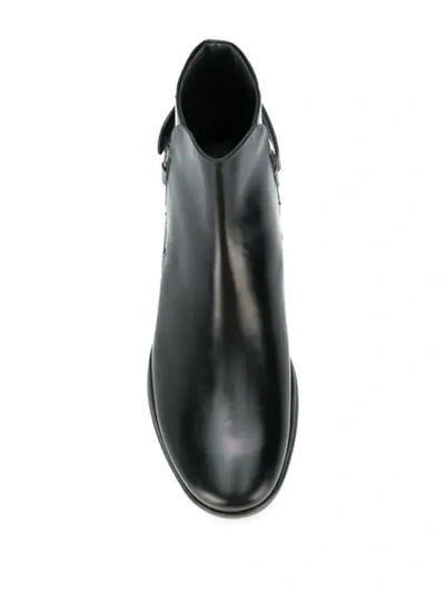Shop Prada Backstrap Ankle Boots In F0002 Nero