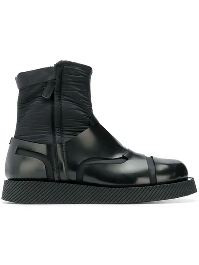 Shop Jil Sander Contrast Material Boots In 999 Nero