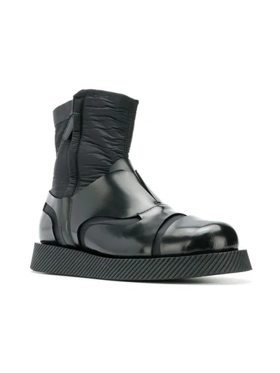 Shop Jil Sander Contrast Material Boots In 999 Nero