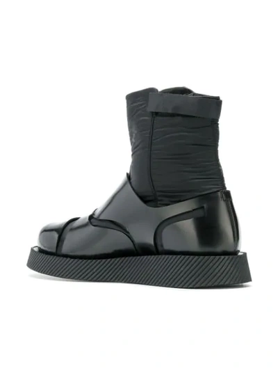 Shop Jil Sander Contrast Material Boots In 999 Nero