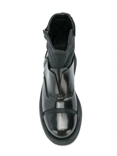 Shop Jil Sander Contrast Material Boots In 999 Nero