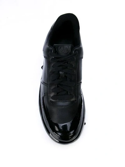 Shop 424 Varnished Lace-up Sneakers - Black