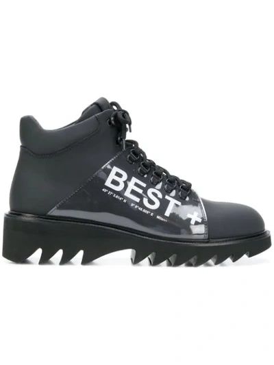 Shop Moreschi Printed Hiking Boots - Black