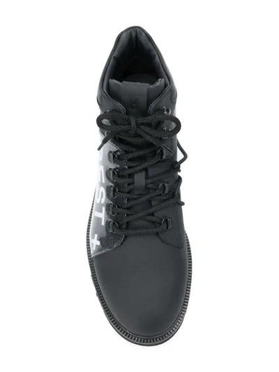 Shop Moreschi Printed Hiking Boots - Black