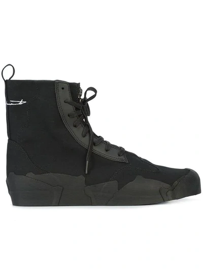 Shop Yohji Yamamoto Takusan Hi-top Sneakers - Black