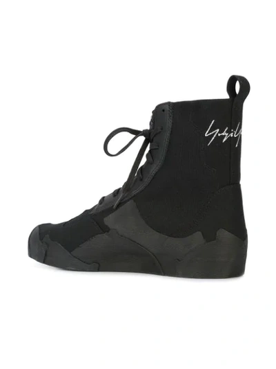 Shop Yohji Yamamoto Takusan Hi-top Sneakers - Black