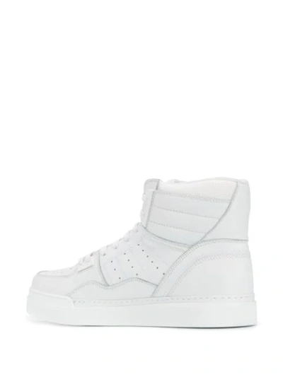 Shop Balmain Kyle Hi-top Sneakers In White