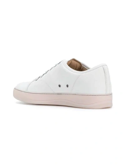 Shop Lanvin Embellished L Sneakers In White