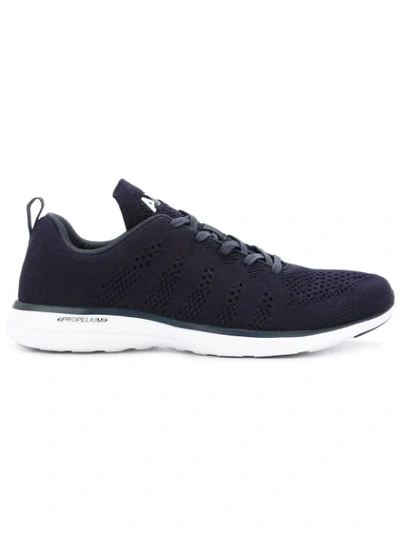 Shop Apl Athletic Propulsion Labs Perforated Lace-up Sneakers In Blue