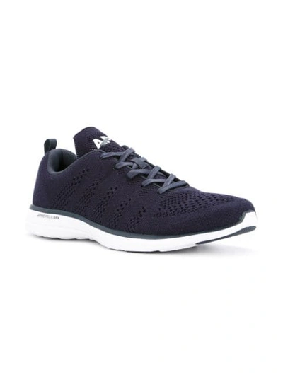 Shop Apl Athletic Propulsion Labs Perforated Lace-up Sneakers In Blue