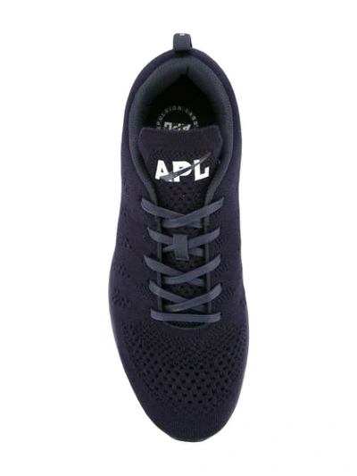 Shop Apl Athletic Propulsion Labs Perforated Lace-up Sneakers In Blue