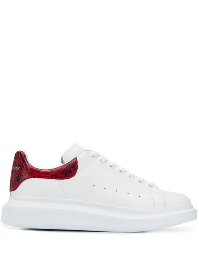 Shop Alexander Mcqueen Oversized Snake-embossed Sneakers In 9093 White Red