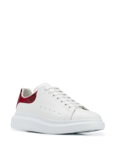 Shop Alexander Mcqueen Oversized Snake-embossed Sneakers In 9093 White Red