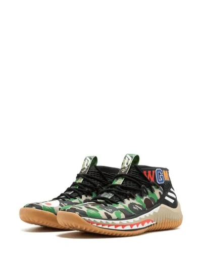 Adidas Originals Adidas Multicoloured Adidas X Bape Dame 4 Sneakers In Black
