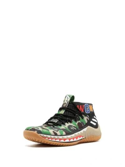 Adidas Originals Adidas Multicoloured Adidas X Bape Dame 4 Sneakers In Black