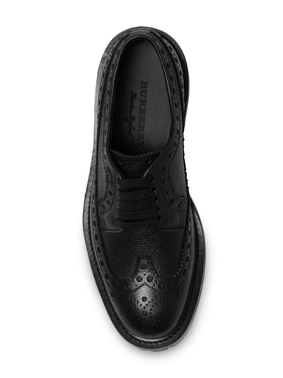 patrulje rådgive mus Burberry Brogue Detail Grainy Leather Derby Shoes In Black | ModeSens