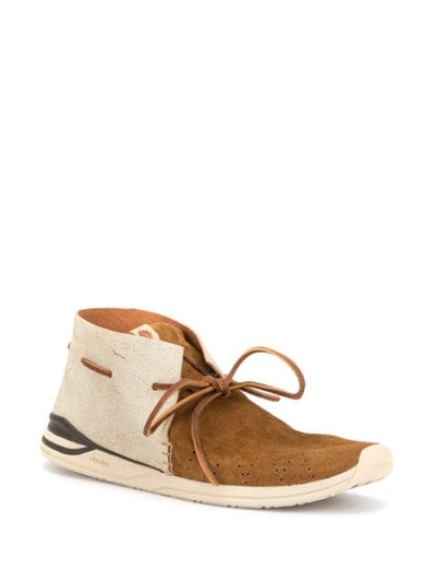 Shop Visvim Stitch Detail Shoes In Brown