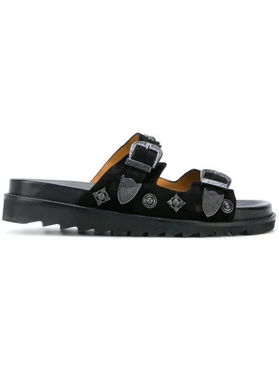 Toga Virilis Buckle Detail Sandals In Black