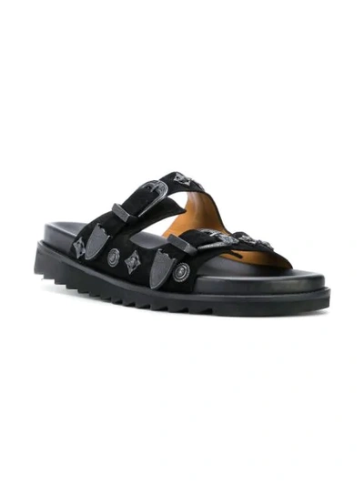 Toga Virilis Buckle Detail Sandals In Black