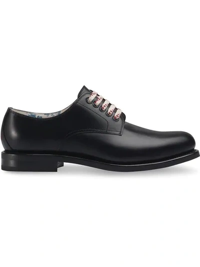 Shop Gucci Leather Lace-up Shoe In Black