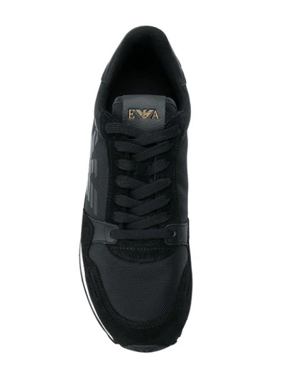 Shop Emporio Armani Mesh Panel Sneakers In Black