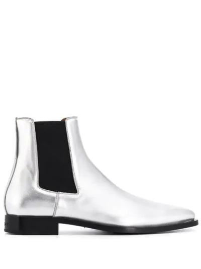 Shop Givenchy Pointed Toe Chelsea Boots In 04043 Silver