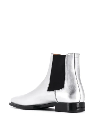 Shop Givenchy Pointed Toe Chelsea Boots In 04043 Silver