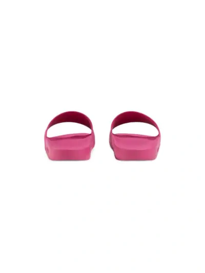 Shop Gucci Logo Rubber Slide Sandal In Pink