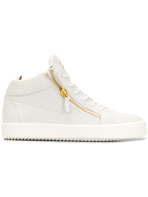 Giuseppe Zanotti Kriss Snakeskin Embossed Leather Trainers In White |  ModeSens