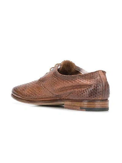 Shop Premiata Textured Oxford Shoes In Brown