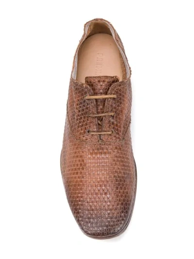 Shop Premiata Textured Oxford Shoes In Brown