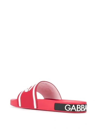 Shop Dolce & Gabbana Logo Slides In Red