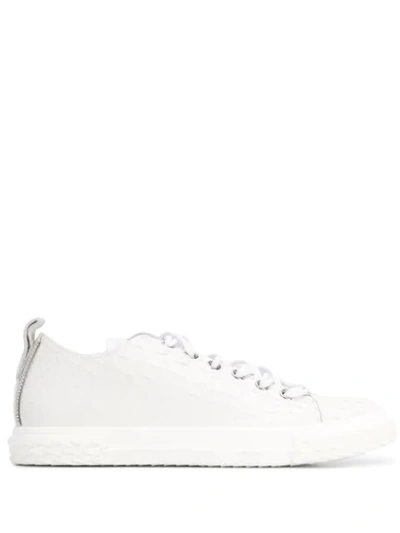 GIUSEPPE ZANOTTI LACE-UP SNEAKERS - 白色