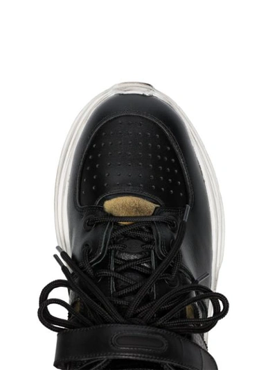 Shop Maison Margiela Distressed Chunky Sole Sneakers - Black