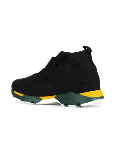 Marni Neoprene Velcro Strap Hi-top Sneakers In Black