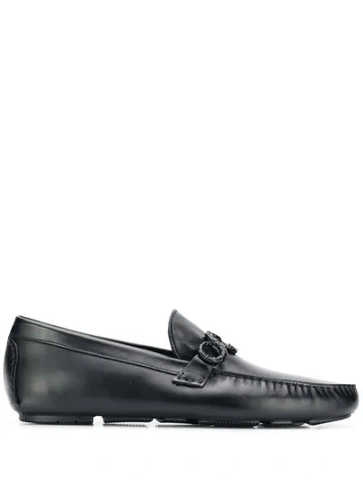 Shop Roberto Cavalli Braided Loafer In Black