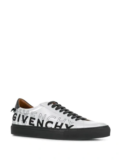 Shop Givenchy Lace Up Sneakers In Silver