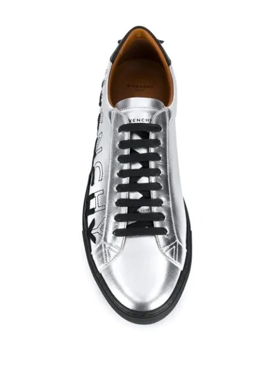 Shop Givenchy Lace Up Sneakers In Silver